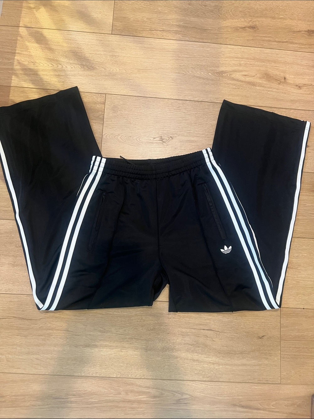 adidas Black Joggers with White Three-Stripe Detail